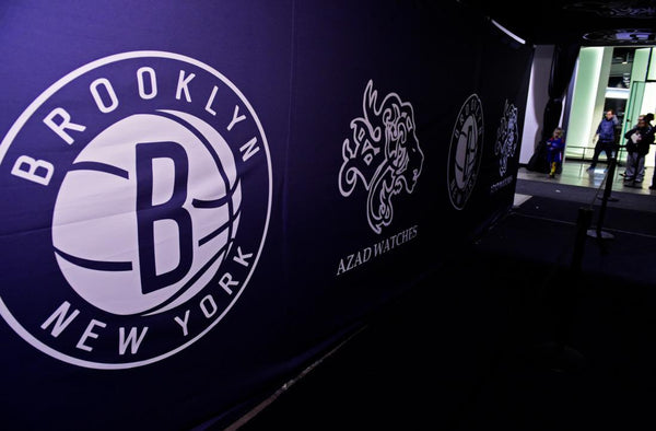 Azad Watches and Brooklyn Nets backdrop